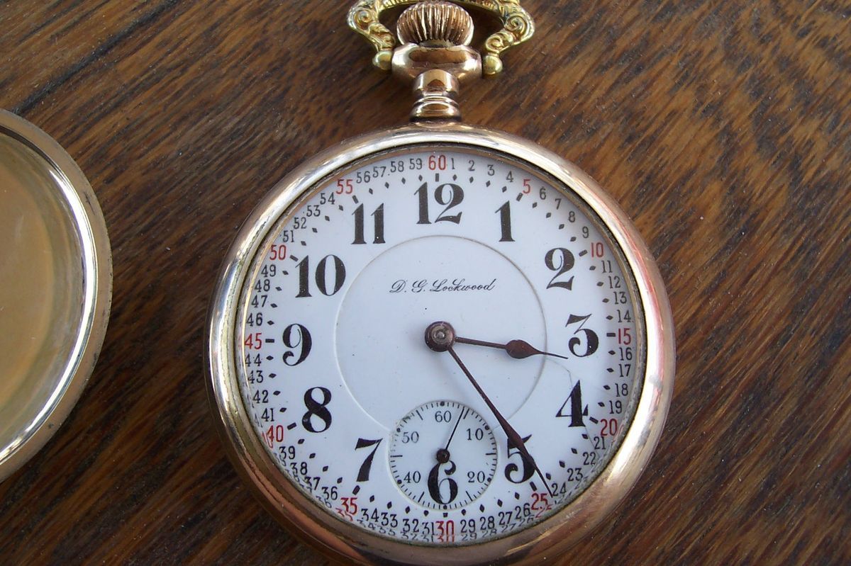 RARE FORT BENTON MONTANA PRIVATE LABEL POCKETWATCH D.G. LOCKWOOD