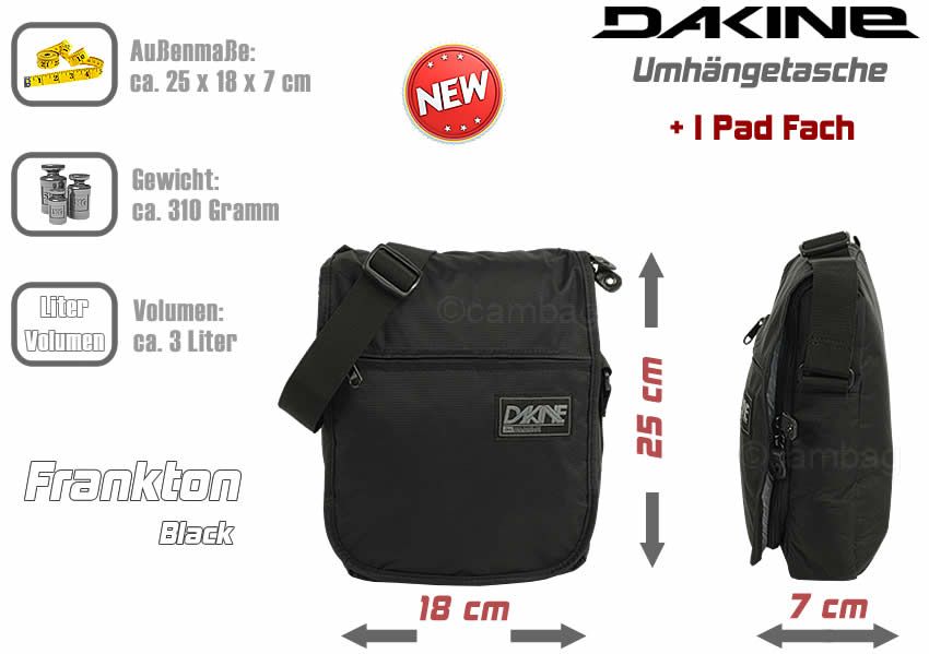  Dakine Tasche I Pad Tablet PC Frankton Messenger Black Schwarz