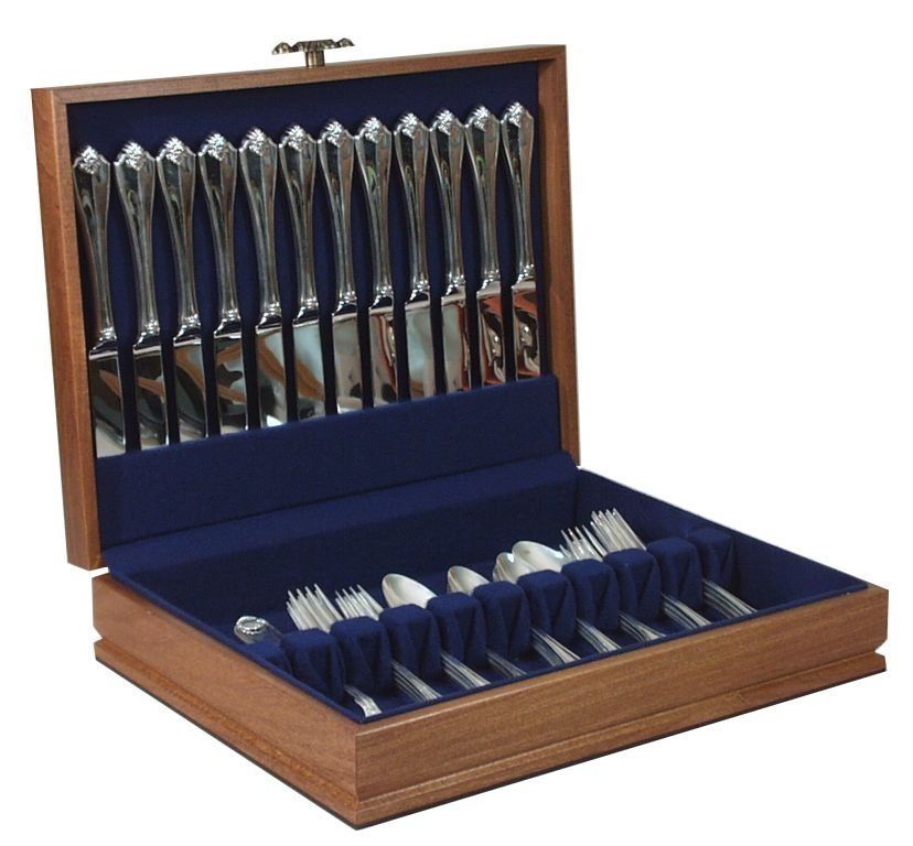 CX Silver Flatware Chest Box Basswood Service 12 47112