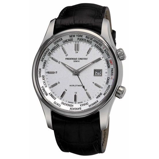 New Frederique Constant Index Worldtimer Quartz s Steel 255S6B6 Watch