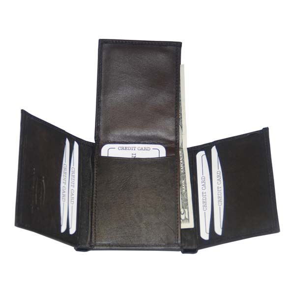 Flip Up Mens Wallet Credit Card Holder Brown 3755