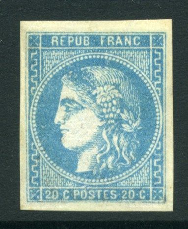 France 1870 Classic Ceres Emission de Bordeaux 20c Excellent 4 Margin