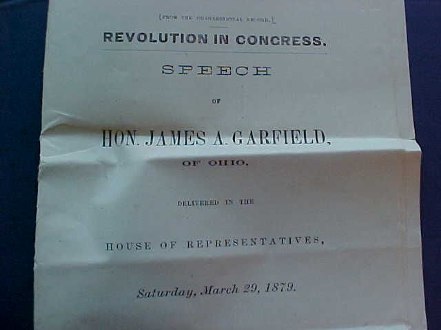 Free Frank Shallenberger 1879 Cover Garfield Speech