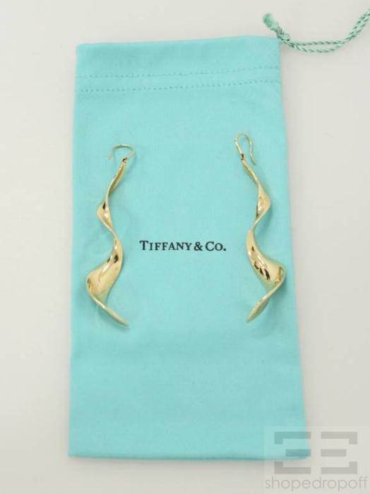 Tiffany & Co. Frank Gehry 18K Yellow Gold Orchid Drop Earrings
