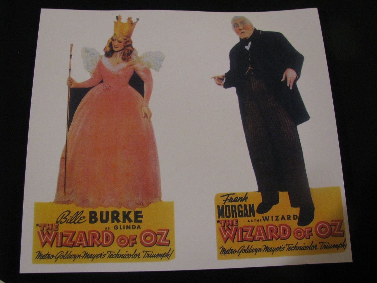  OF OZ 1939 BILLIE BURKE / FRANK MORGAN ~THEATER LOBBY STANDEE FIGURES