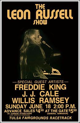 Leon Russell Freddie King J J Cale 1972 Concert Poster