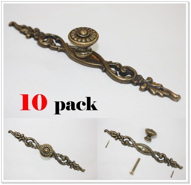 10 set Vintage Small Furniture Dresser Door Pulls Handle Bathroom