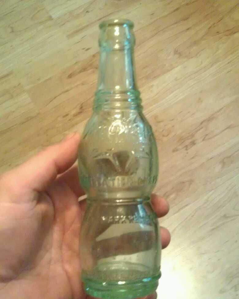 1920 Nugrape Green Embossed Bottle Made in Fort Wayne Indiana