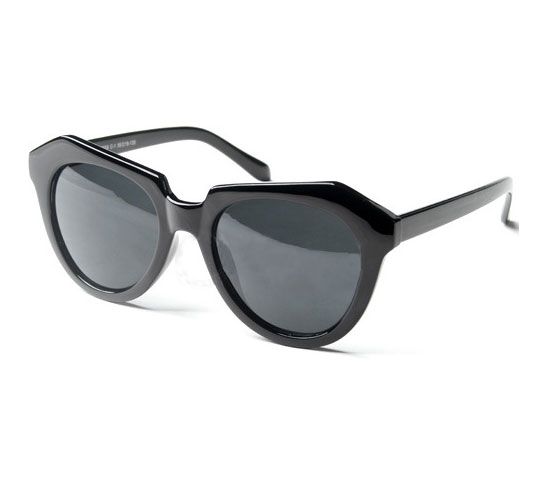 New Women Angular Sculpted Cat Eye Sunglasses Retro Plastic Black