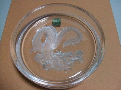 Crystal Curving Dragon Plate Hoya Japan