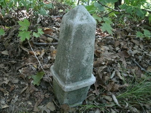 Vintage Cement 13 Tall Obelisk Garden Art Statue Weathered Concrete