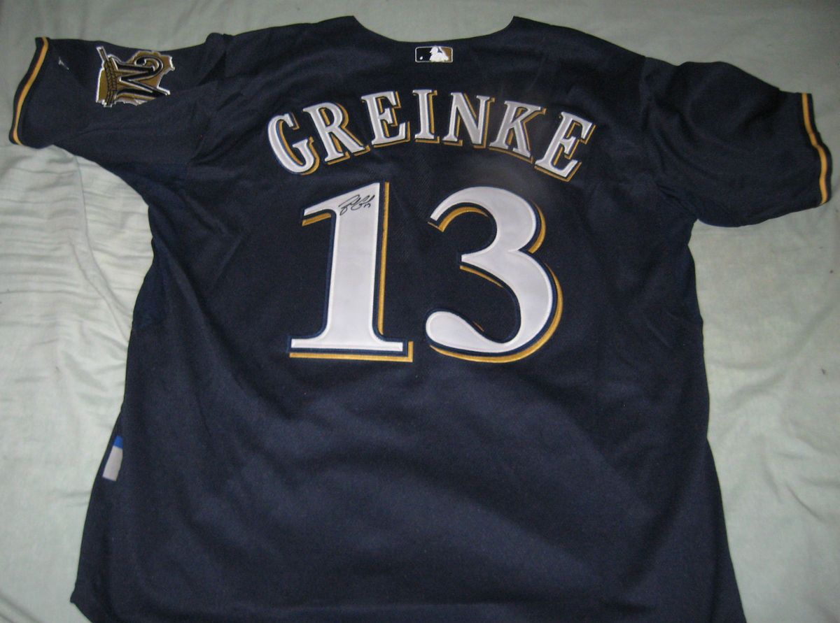 ZACK GREINKE MILWAUKEE BREWERS SIGNED MAJESTIC JERSEY COA AUTOGRAPHED