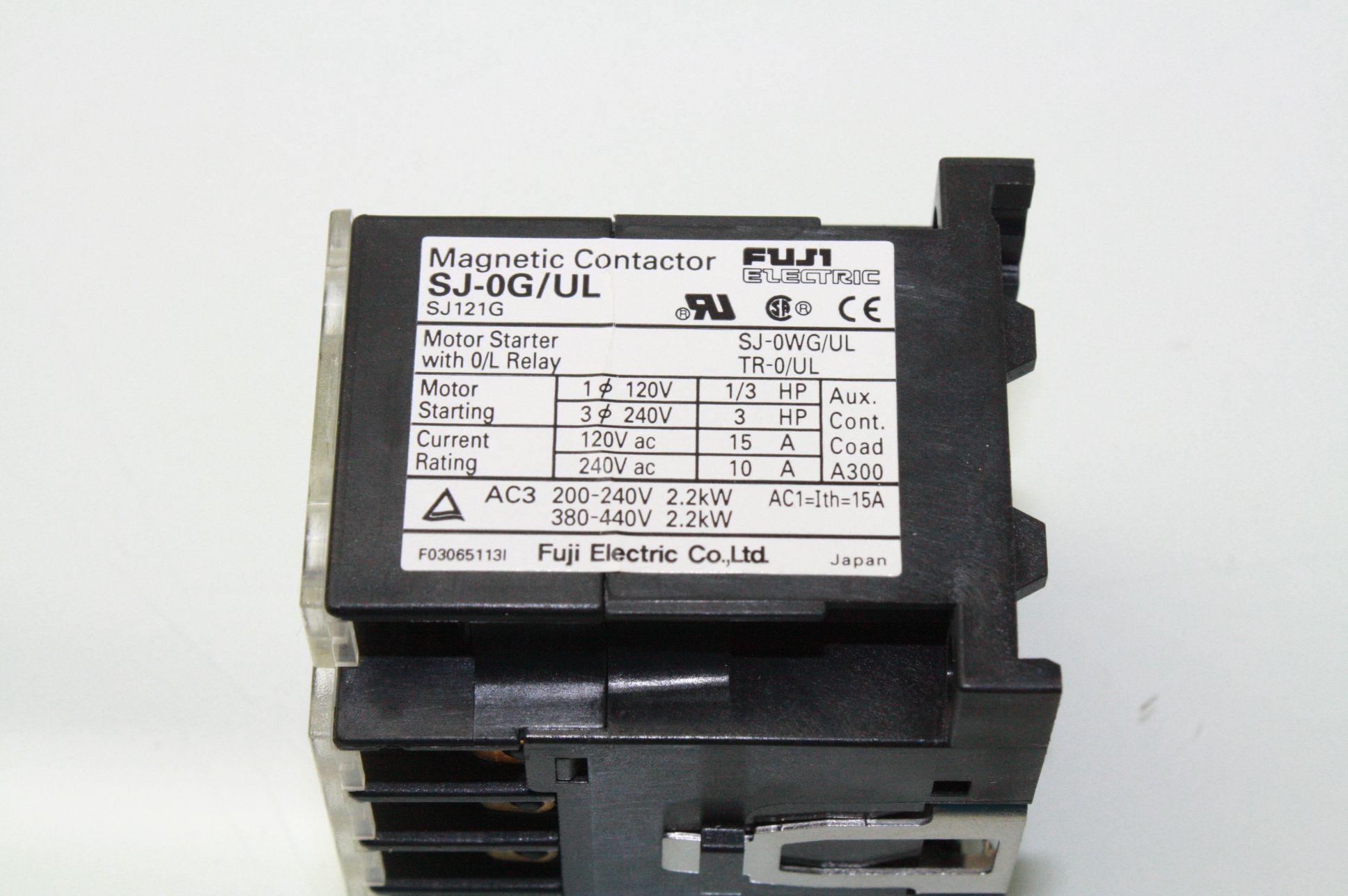 Fuji Electric SJ 0g UL Magnetic Control Contractor DC 24V Coil Voltage