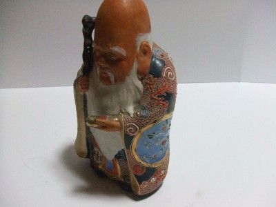 OLD MAN STATUE BRINGS LUCK STATUE QUITE OLD KUTANI VINTAGE JAPAN