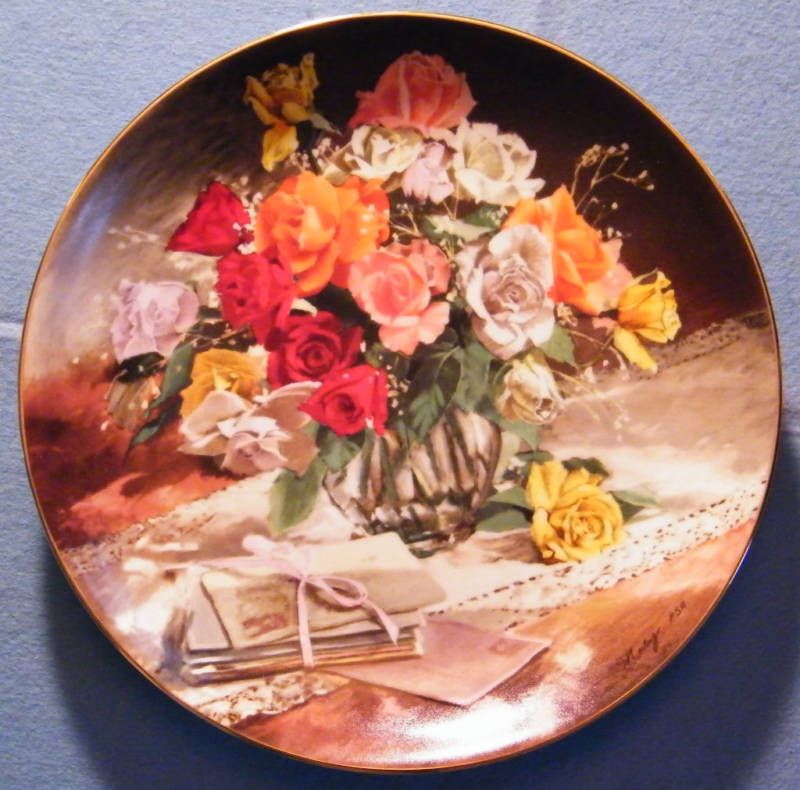 GEORGE COLLECTIBLE PLATE   ROSES   VIEONNE MORLEY