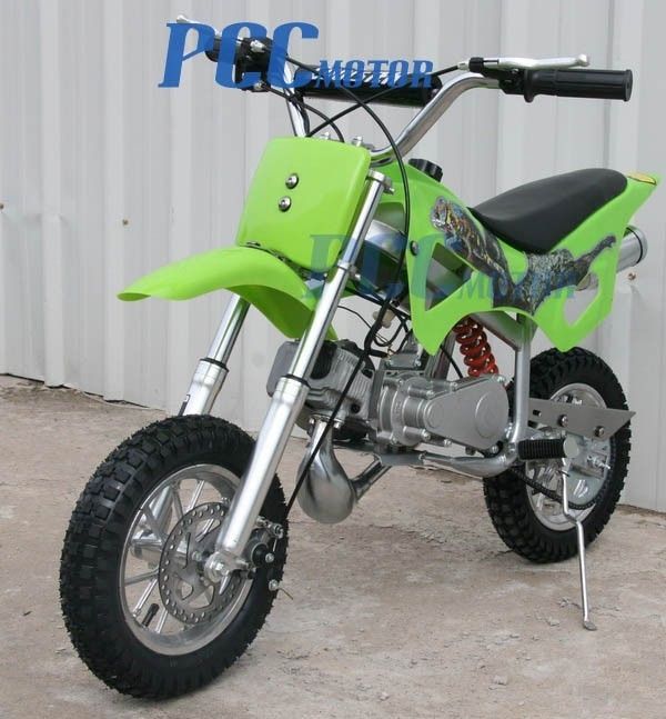  50cc 2 Stroke Gas Motor Mini Bike Dirt Pit Bike Green H DB49A