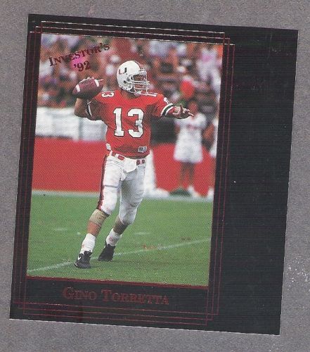 1992 Investors Journal Miamis Gino Torretta Proof