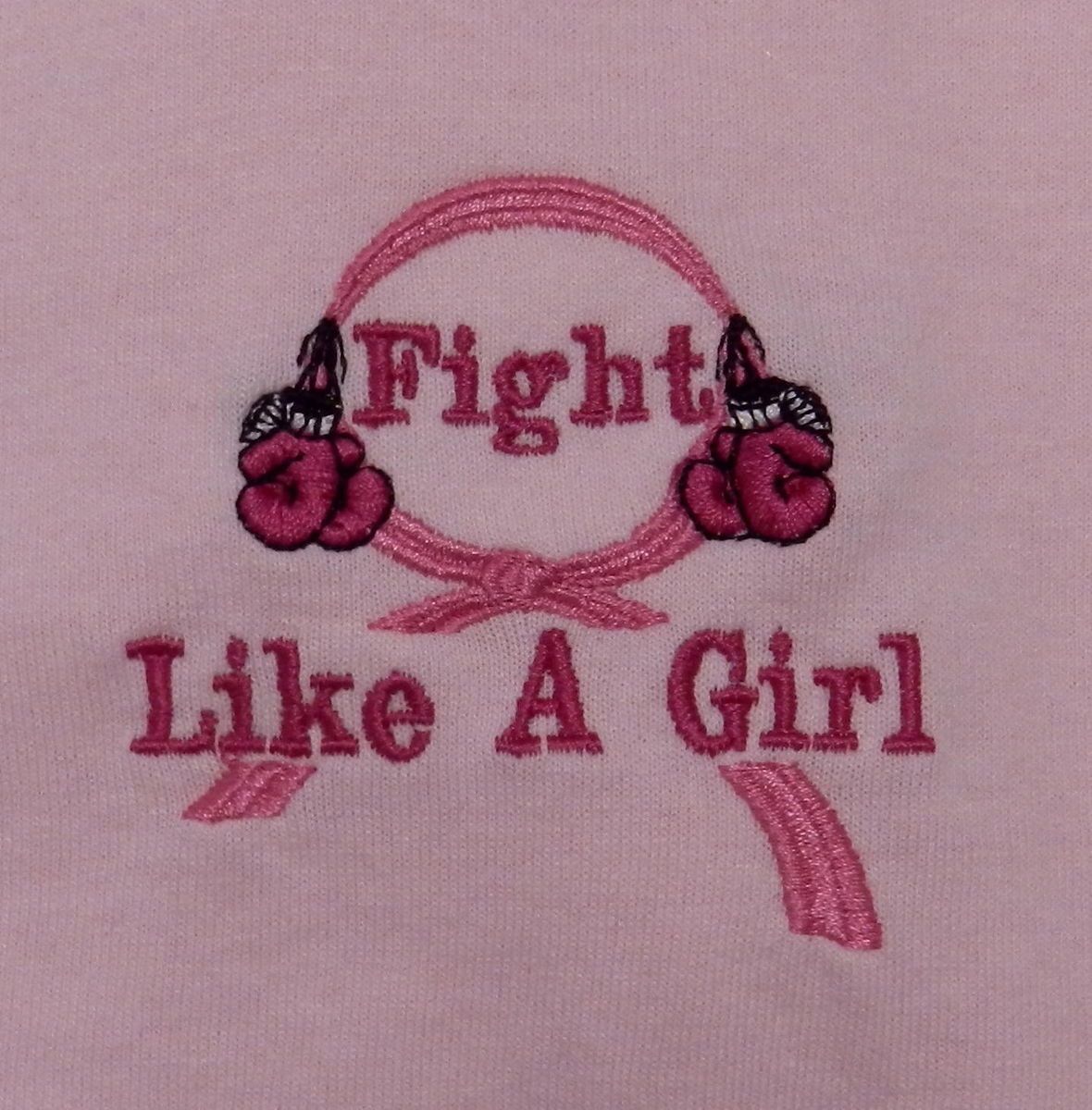Fight Like A Girl Boxing Glove Pink Ribbon Breast Cancer s s T Shirt L