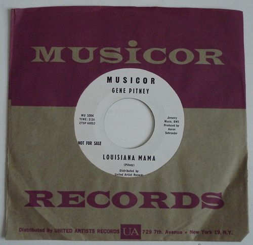 Gene Pitney Louisiana Mama Musicor WL Promo Teen Rocker 45 w Sleeve