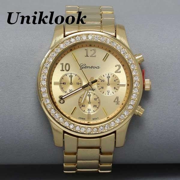 Geneva Platinum Luxury Gold Womens mens watches Watch Uniklook Fashion