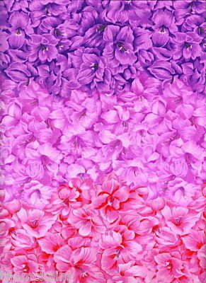 Gladiolus Flowers Fabric Graduated Pink Purple 1 2 Yd