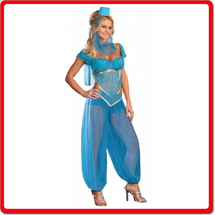 New Genie Belly Dancer Arabian Turkish Ladies Fancy Dress Party