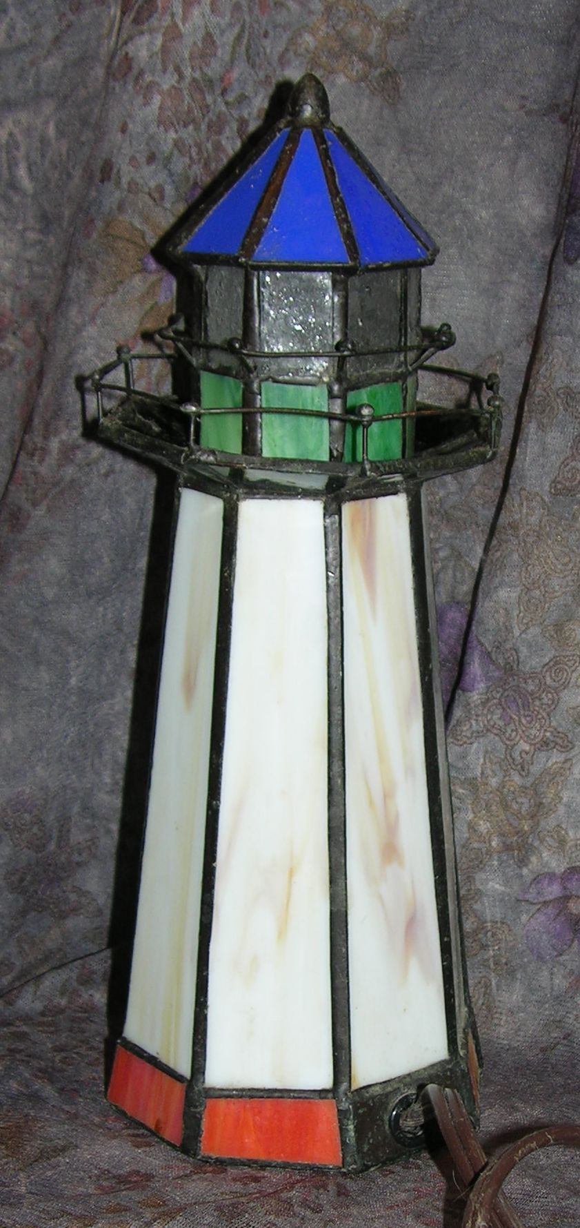 Stained Glass Lighthouse Lamp