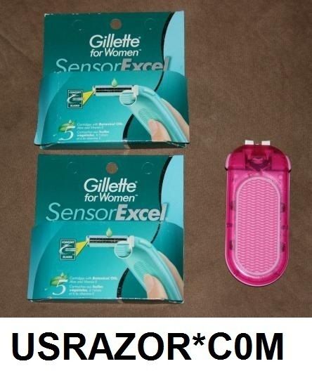 10 GILLETTE SENSOR WOMEN Excel BLADES CARTRIDGES Refills Shaver Handle