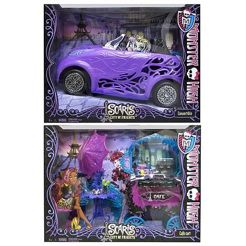 Monster High Scaris City of Frights Convertible & Cafe Cart New in