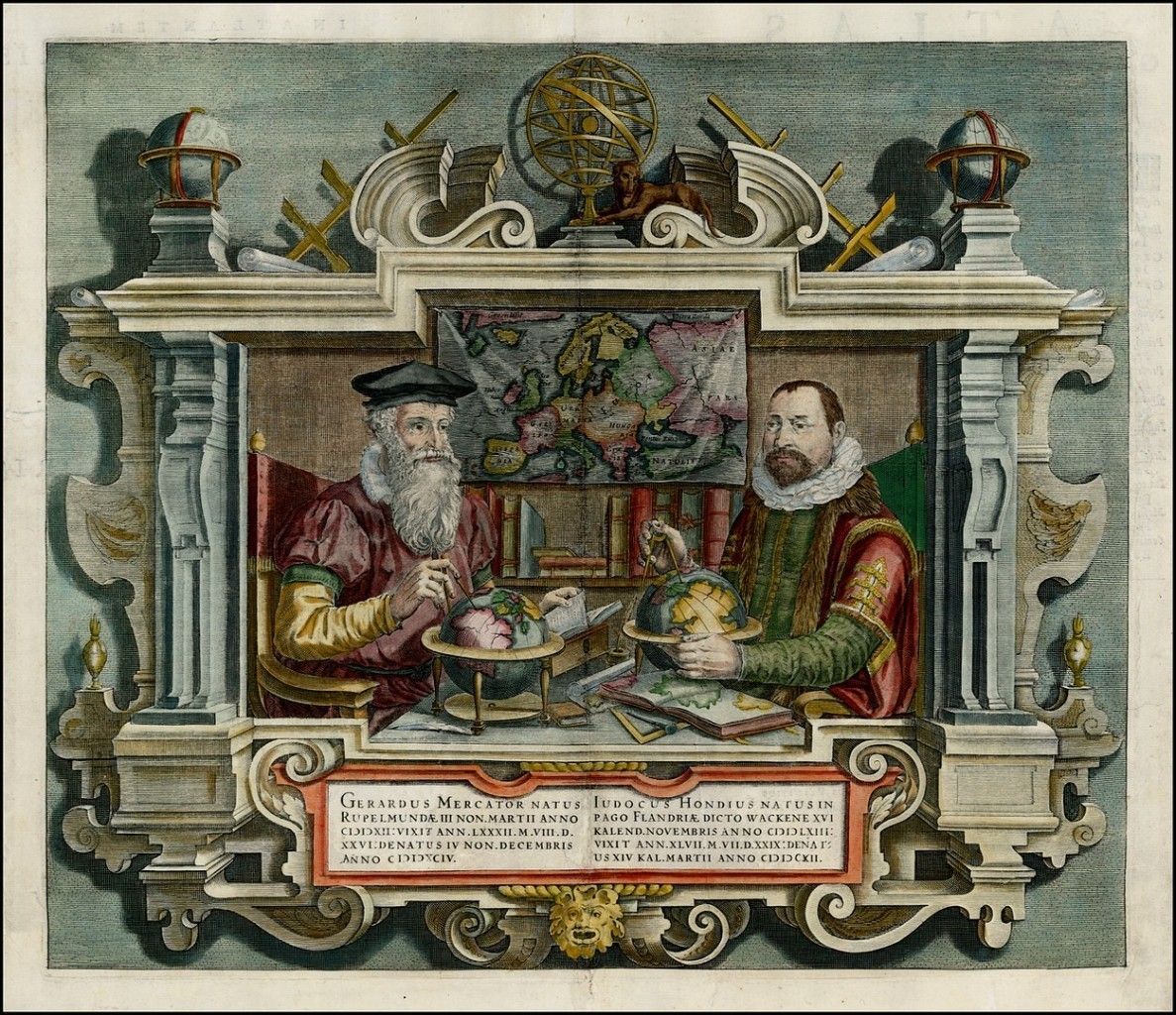 Portrait of Gerard Mercator and Jodocus Hondius by Coletta Hondius