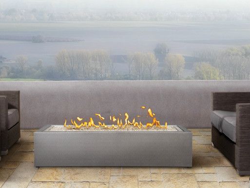   GPFL48 Linear Modern Outdoor Gas Fire Pit Slim Sleek Design NG or LP