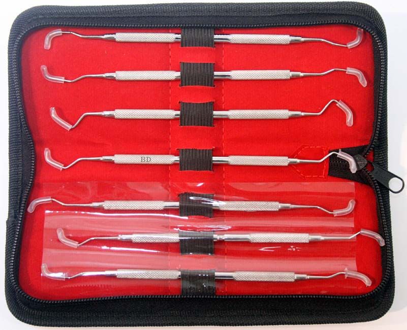 Periodontal Gracey Curettes Set of 7 Pcs Dental Instruments Double