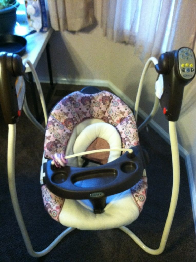 Graco 6 Speed Pink Brown Baby Swing