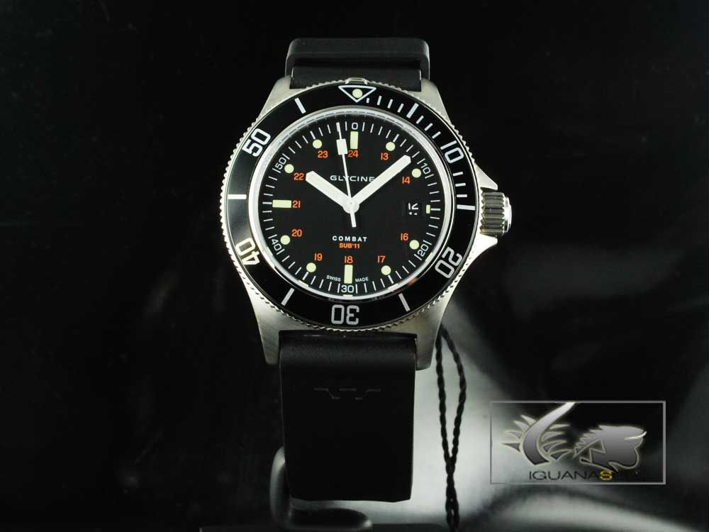 Glycine Watch Combat Sub 200M Automatic Black 3863 196 N D9