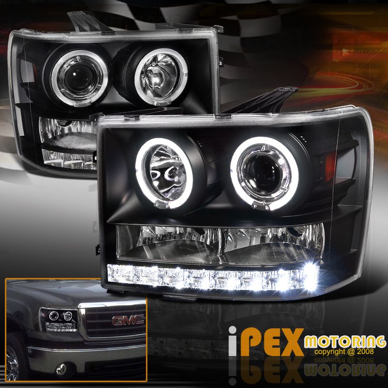 07 11 GMC Sierra 1500 2500HD 3500HD LED Lights Halo Projector