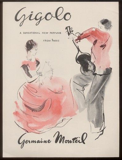 1951 Germaine Monteil Gigolo Perfume Print Ad