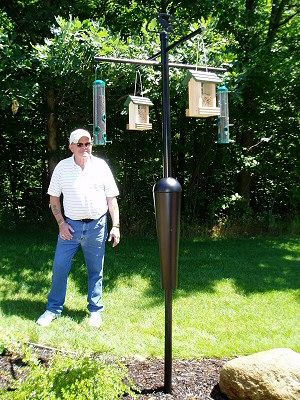 Squirrel Stopper Deluxe Bird Feeder Pole and Baffle Squirrel Proof