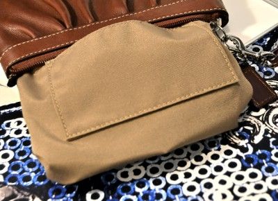 Color MSRP $78 Coach Walnut Brown Pleated Leather Wristlet Clutch