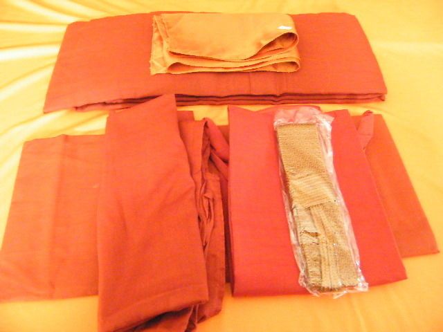 BUDDHA MONK ROBE   BUDDHIST   THAI ~ 6 PIECES FULL SET ~ ORANGE