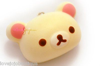 RARE Jumbo Korilakkuma Squishy Brown Head San X Bear Bun Phone Charm