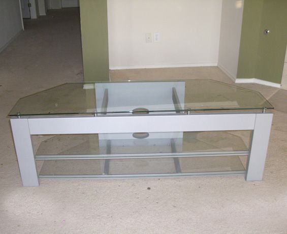 GLASS TV STAND Entertaiment Center LCD Plasma Large Like New L@@K