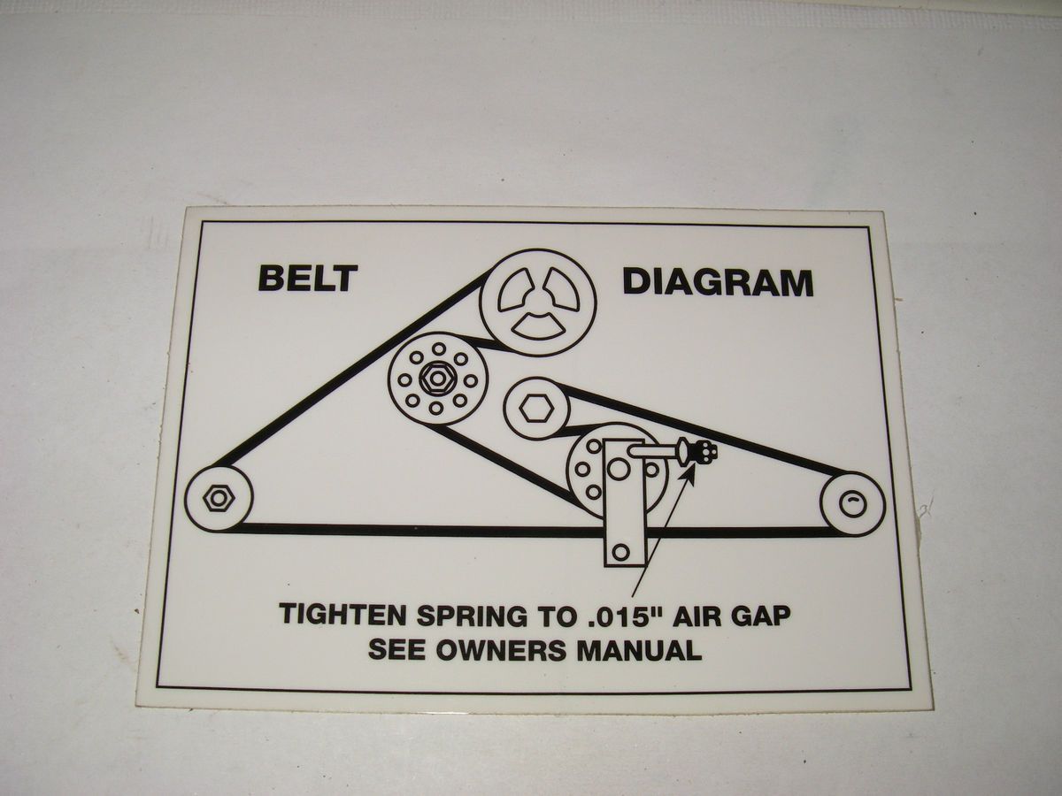 GRAVELY DECAL 40 50 DECK BELT INSTALLATION ORIGINAL NOT A REPRODUCTION