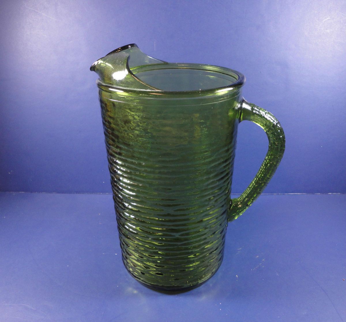 Green Glass Soreno Pattern Tea Pitcher