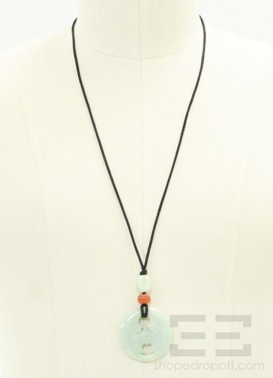 Designer Green Jade Cutout Pendant Necklace