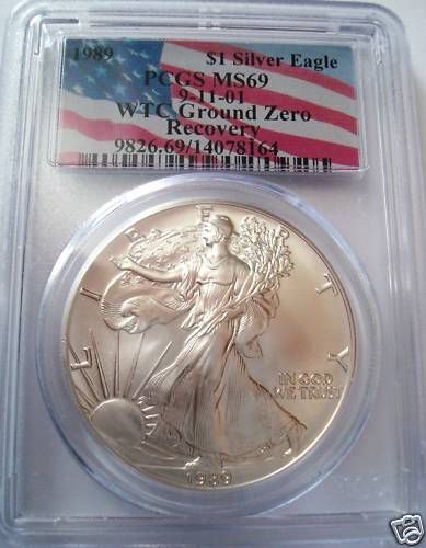 PCGS MS69 WTC 1989 Ground Zero Recovery Silver Eagle