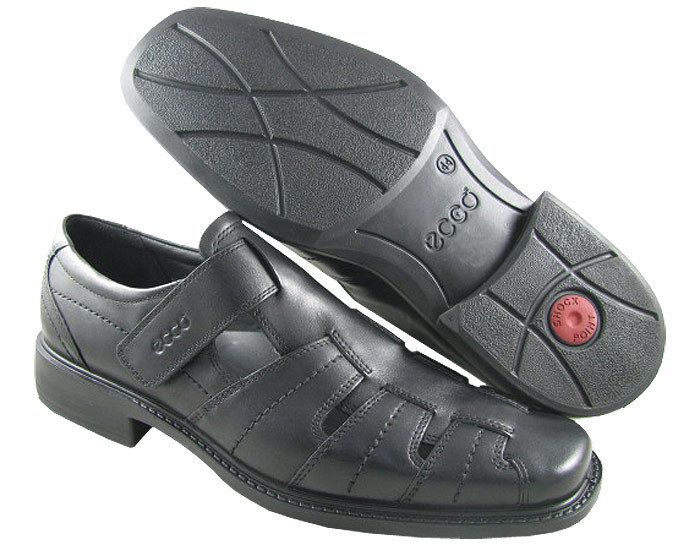 New Ecco Mens New Jersey Fisherman Black Sandals