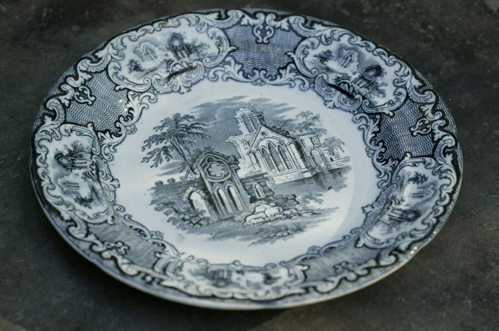George Jones Classical Abbey Blue And White Transfer Ware Ironstone