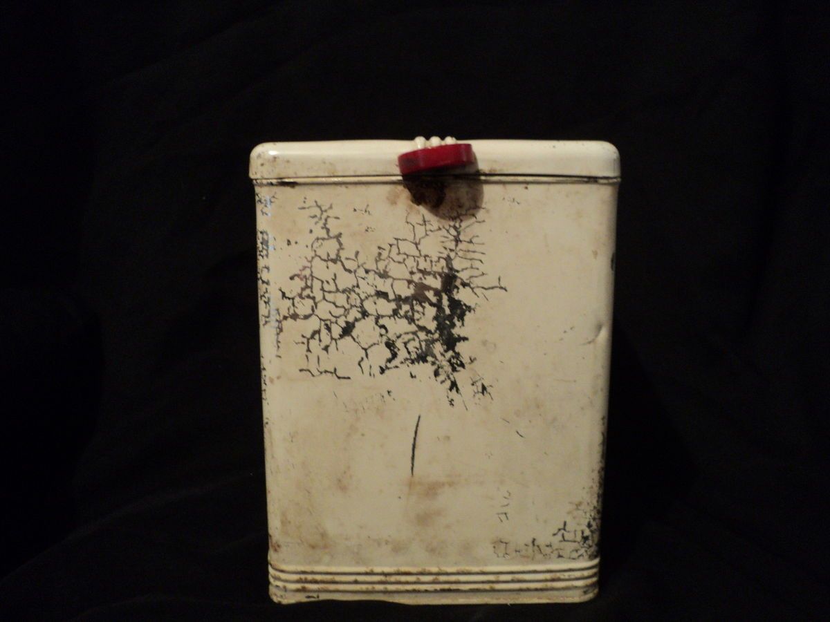 Vintage Kreamer Square Metal Canister White