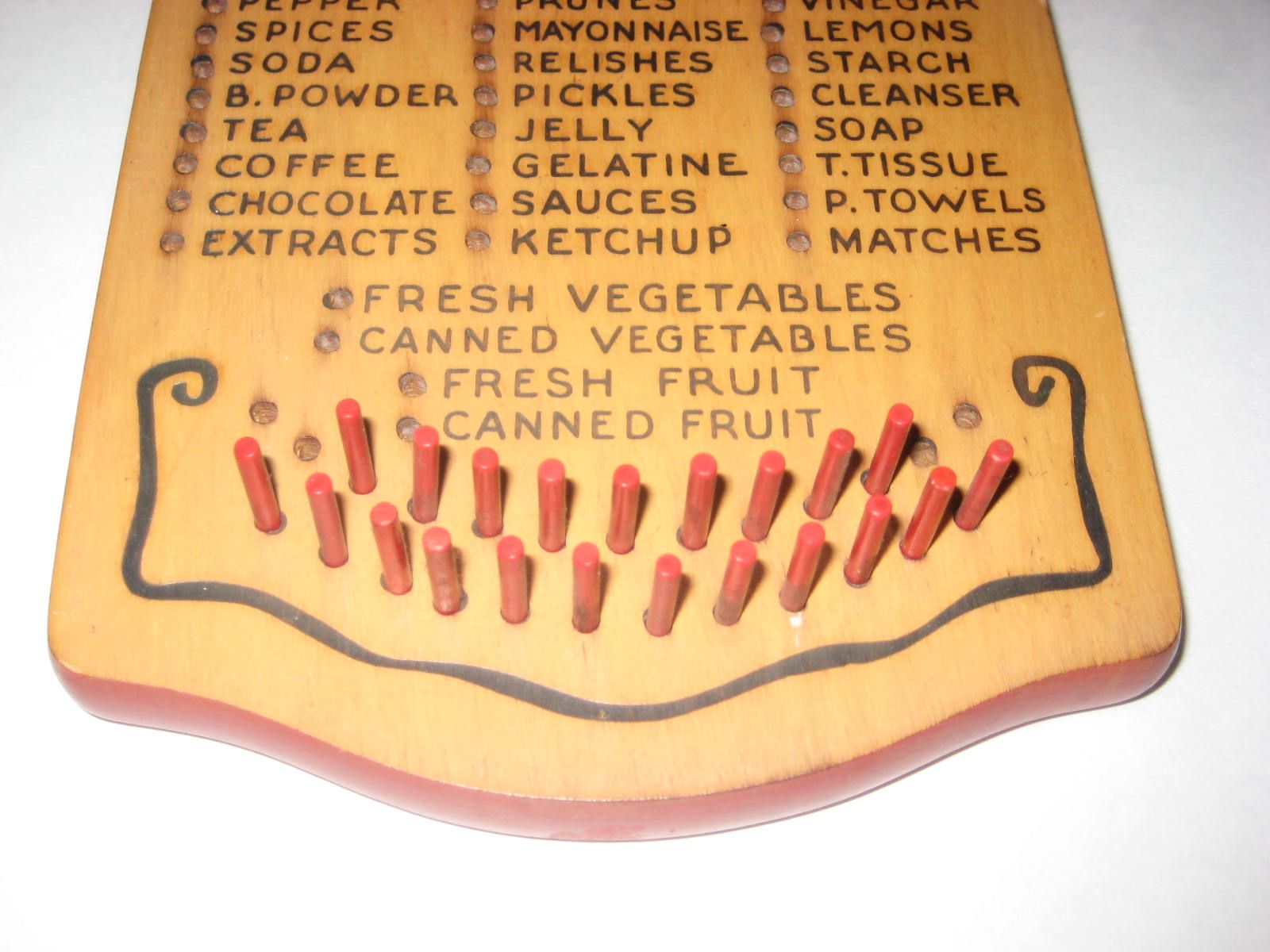 Vintage Black Americana Mammy Wood Peg Board Grocery List