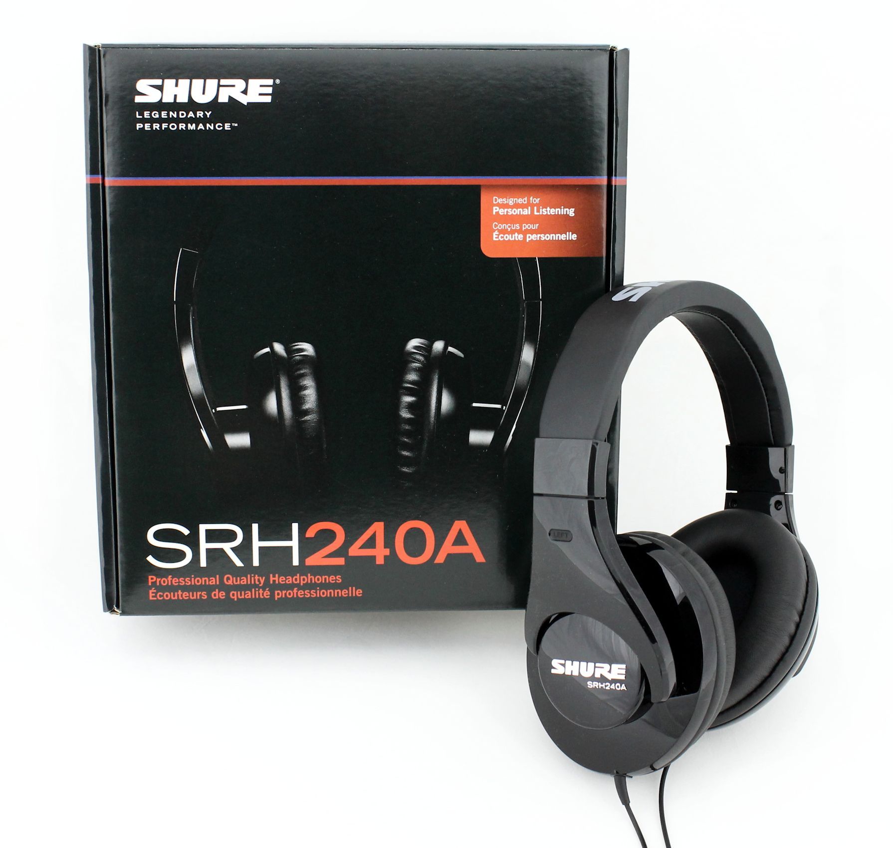 Shure SRH240A Professional Headphones, Closed Back, Over the Ear